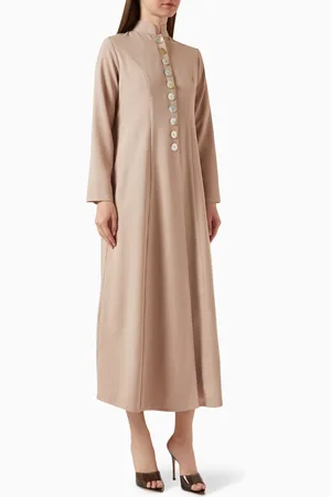 Serrb High-collar Abaya in Crepe