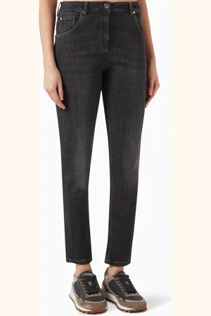 Brunello Cucinelli High-rise Jeans in Cotton-denim