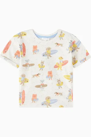 Purebaby Surfing Dogs Relaxed T-shirt in Organic Cotton