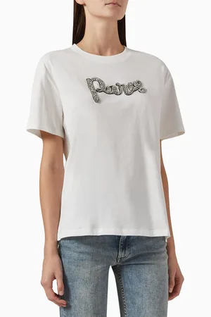 Maje Paris Diamanté T-shirt in Cotton