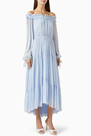 Maje Off-shoulder Midi Dress in Viscose