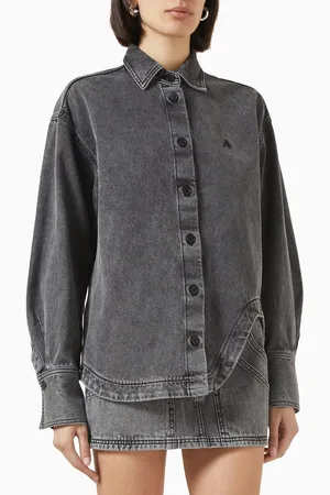 The Attico Eliza Logo Shirt in Denim