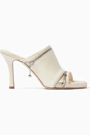Burberry Zip 85 Peep Sandals in Leather