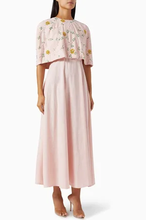 BYK Crystal-embellished Dress & Cape Set in Linen