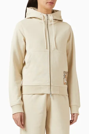 Burberry Check-patch Hoodie in Cotton