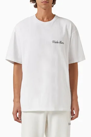 Wacko Maria Crewneck T-shirt in Washed Heavy-weight Cotton