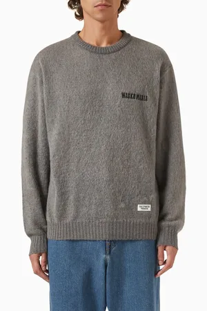 Wacko Maria Crewneck Sweater in Mohair-blend Knit