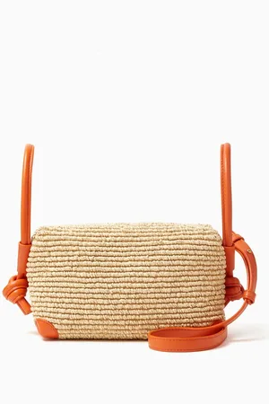 Bottega Veneta Loop Top Handle Bag in Raffia