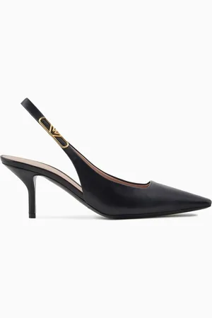 Emporio Armani Eagle Plate Slingback Pumps in Nappa Leather