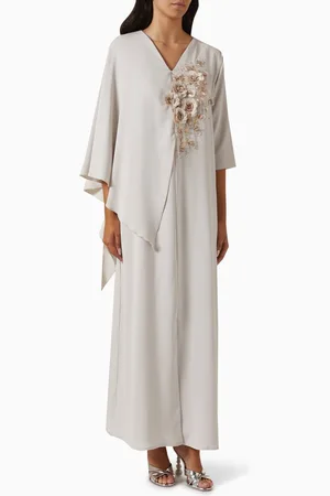 Ruya Floral-appliqué Kaftan