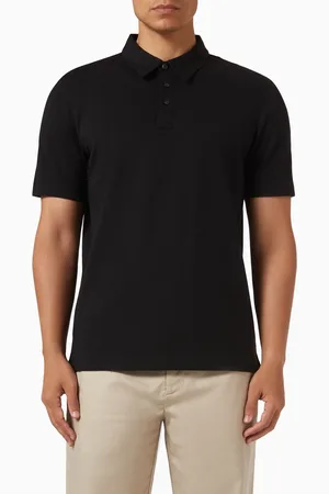 THEORY Textured Polo Shirt in Cotton-blend