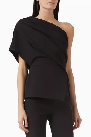 Safiyaa Elyna Draped Top in Crepe