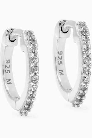 Missoma Classic Pave Huggie Earrings in Sterling Silver