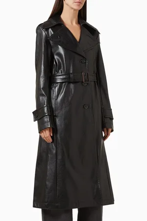 Acne Studios Belted Coat in Faux Leather