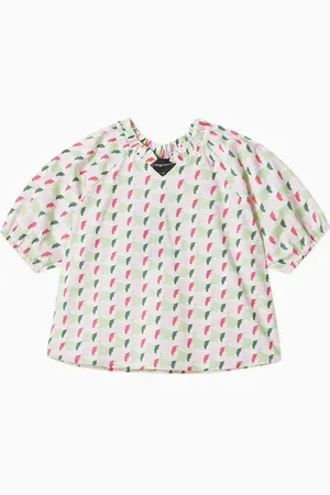 Emporio Armani Eagle Logo Blouse in Cotton