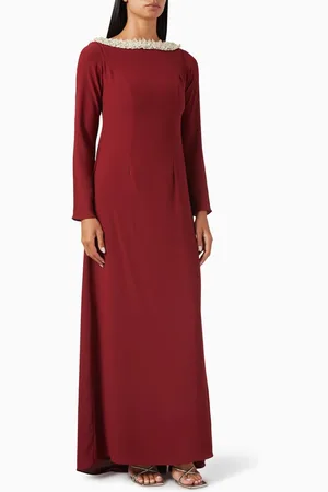 Anatomic Veronica Embellished-neck Maxi Dress in Crepe