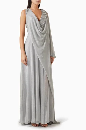 GEMY MAALOUF Beaded V-neckline Dress in Tulle