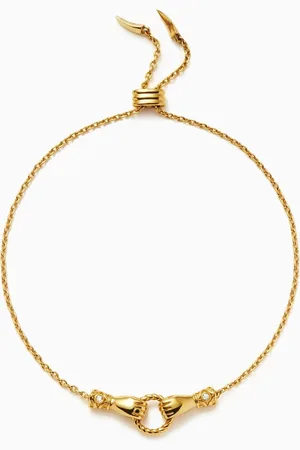 Missoma Harris Reed In Good Hands Slider Bracelet in 18kt Recycled -plated Brass