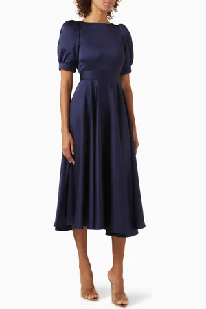 Elle Zeitoune Edith Midi Dress in Crepe