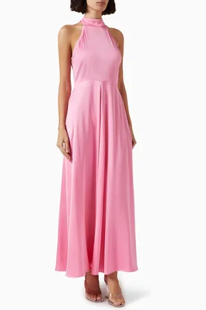 SELECTED Regina Halterneck Maxi Dress in Satin