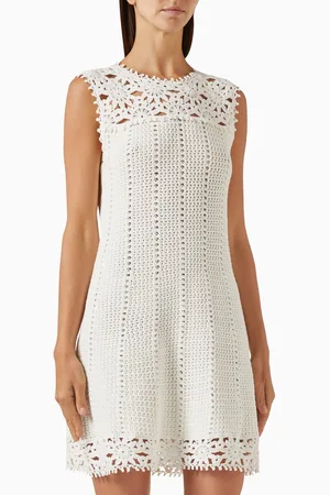 Maje Floral Mini Dress in Crochet
