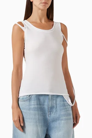Helmut Lang Strap Tank Top in Pima Cotton Blend