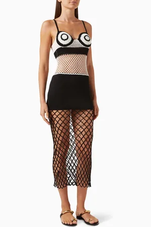 Leslie Amon La Femme Maxi Dress in Crochet Knit
