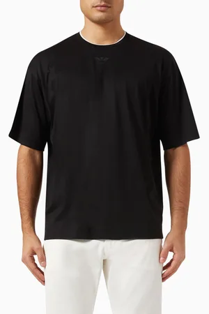 Emporio Armani Micro Eagle T-shirt in Tencel-jersey