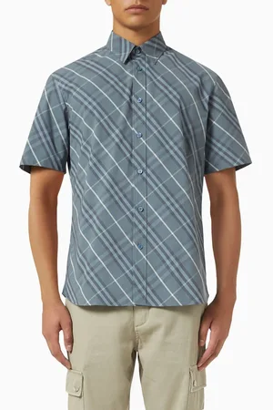 Burberry Check Shirt in Cotton Poplin