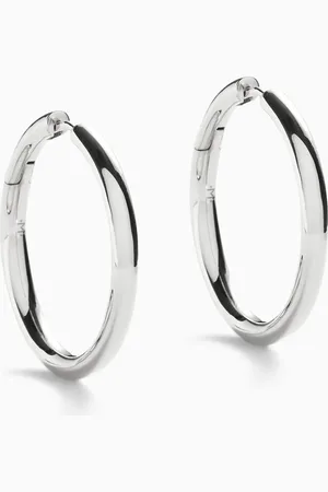 Missoma Medium Tunnel Hoop Earrings in Rhodium-plated Brass