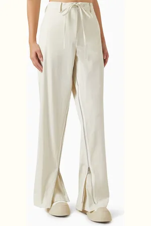 Helmut Lang Wide-leg Gusset Pants in Cotton-blend