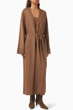 12 STOREEZ Long Belted Cardigan in Merino-silk