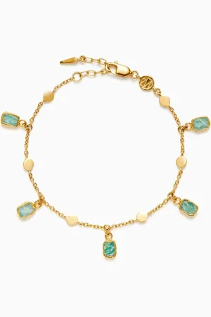 Missoma Lena Amazonite Charm Bracelet in 18kt Gold-plated Brass