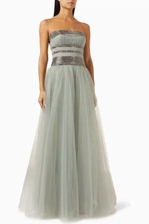 GEMY MAALOUF Crystal-embellished Strapless Dress in Tulle