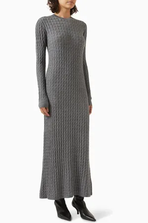 Totême Maxi Dress in Cable-knit