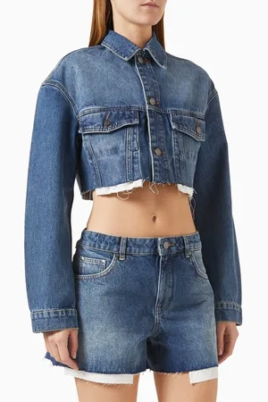 12 STOREEZ Cropped Jacket in Denim