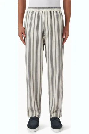 OFFICINE GENERALE Walter Striped Pants in Cotton Seersucker
