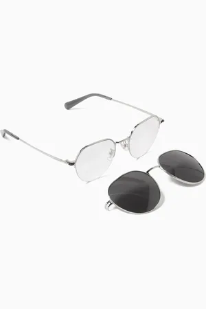 Coach Oval Clip-on Sunglasses in Metal