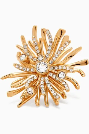 Lanvin Orchestre Crystal Ring in -tone Brass