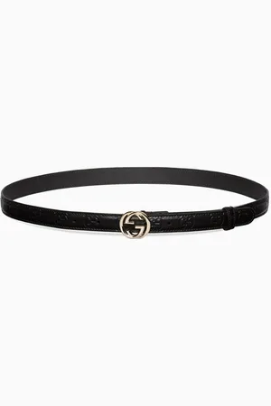 Gucci Interlocking G Buckle Belt in Embossed Leather