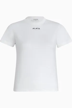 Alaïa Logo T-shirt in Cotton Jersey