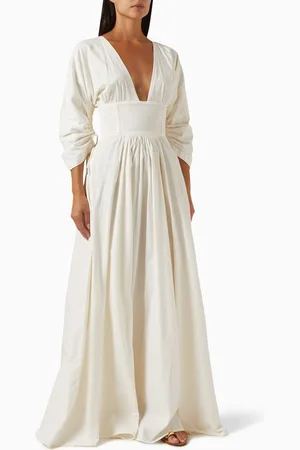 Andrea Iyamah Adelle Corset Maxi Dress in Cotton