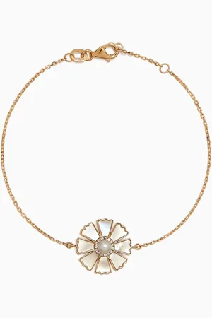 Damas Farfasha Happy Sunkiss Diamond & Mother-of-Pearl Bracelet in 18kt Gold