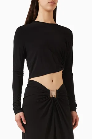 CHRISTOPHER ESBER Bezel Quartz Crop Top in Jersey