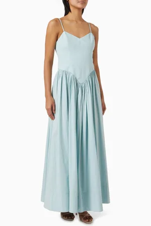Hemant & Nandita V-neck Maxi Dress in Cotton-blend