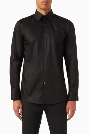 HUGO BOSS Long Sleeved Kent Collar Shirt in Cotton