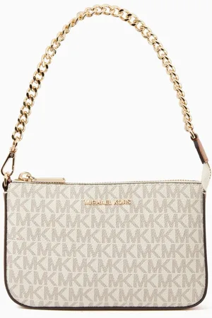 Michael Kors Medium Jet Set Pouchette Bag in Monogram Canvas