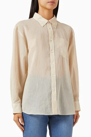 DUNST Unixex Oversized Sheer Shirt in Cotton-blend