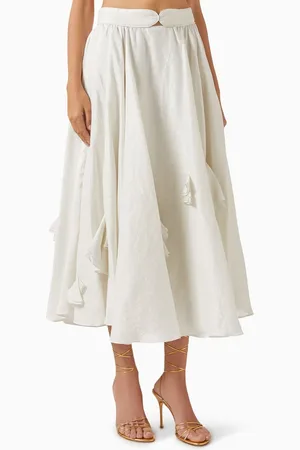 Azulu Louloudi Midi Skirt in Linen