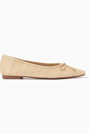 Schutz Arissa Ballet Flats in Croc-embossed Leather